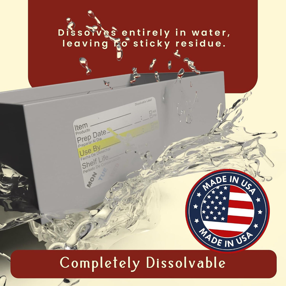 InStockLabels Dissolvable Food Rotation Labels, 2 x 3 Inch, 500 Labels