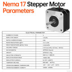 YEJMKJ Nema 17 Stepper Motor 42x23mm 0.16Nm (22.66oz·in) 0.8A 4.2Ω Bipolar