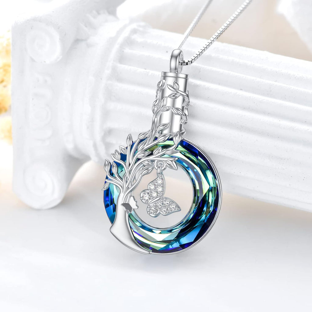 Butterfly Cremation Jewelry for Ashes Urn Necklace for Ashes Sterling Silver Memorial Jewelry