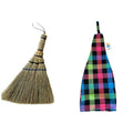 Handmade Whisk Broom, 12-Inch Stiff Sorghum, Bamboo Handle
