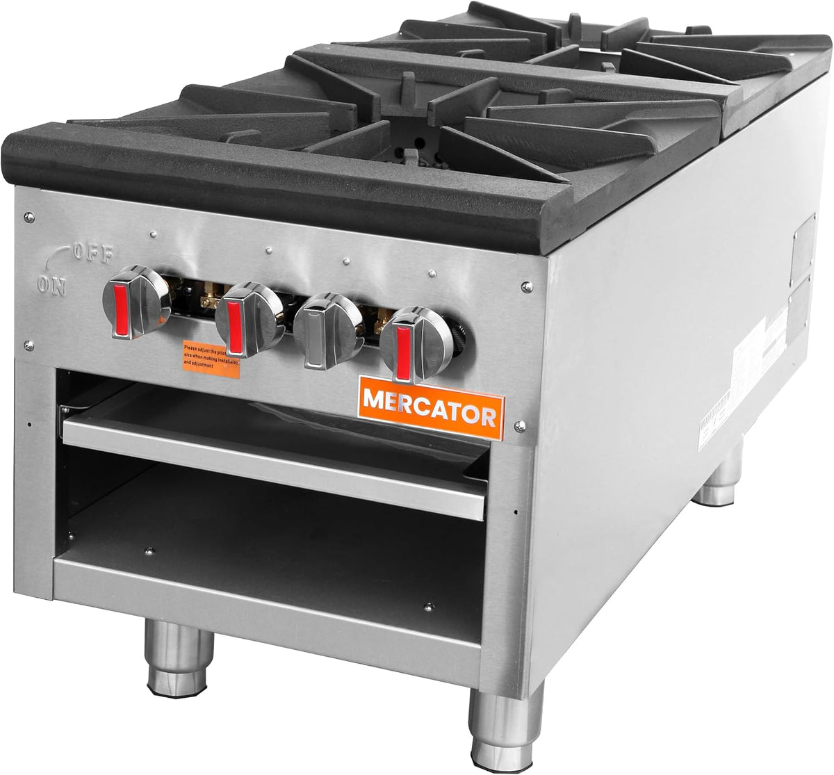 2-Burner Commercial Gas Stock Pot Range, 180,000 BTU