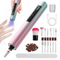 Cordless Electric Nail Drill with UV Light Lamp, 5 Speed, LCD Display | 14 in 1 Electric Nail File Drill
