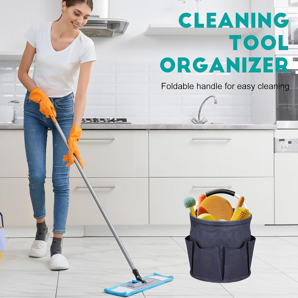 Cleaning Caddy for Cleaning Supplies,17L Cleaning Supply Caddy with Handle Foldable Cleaning Supplies Organizer
