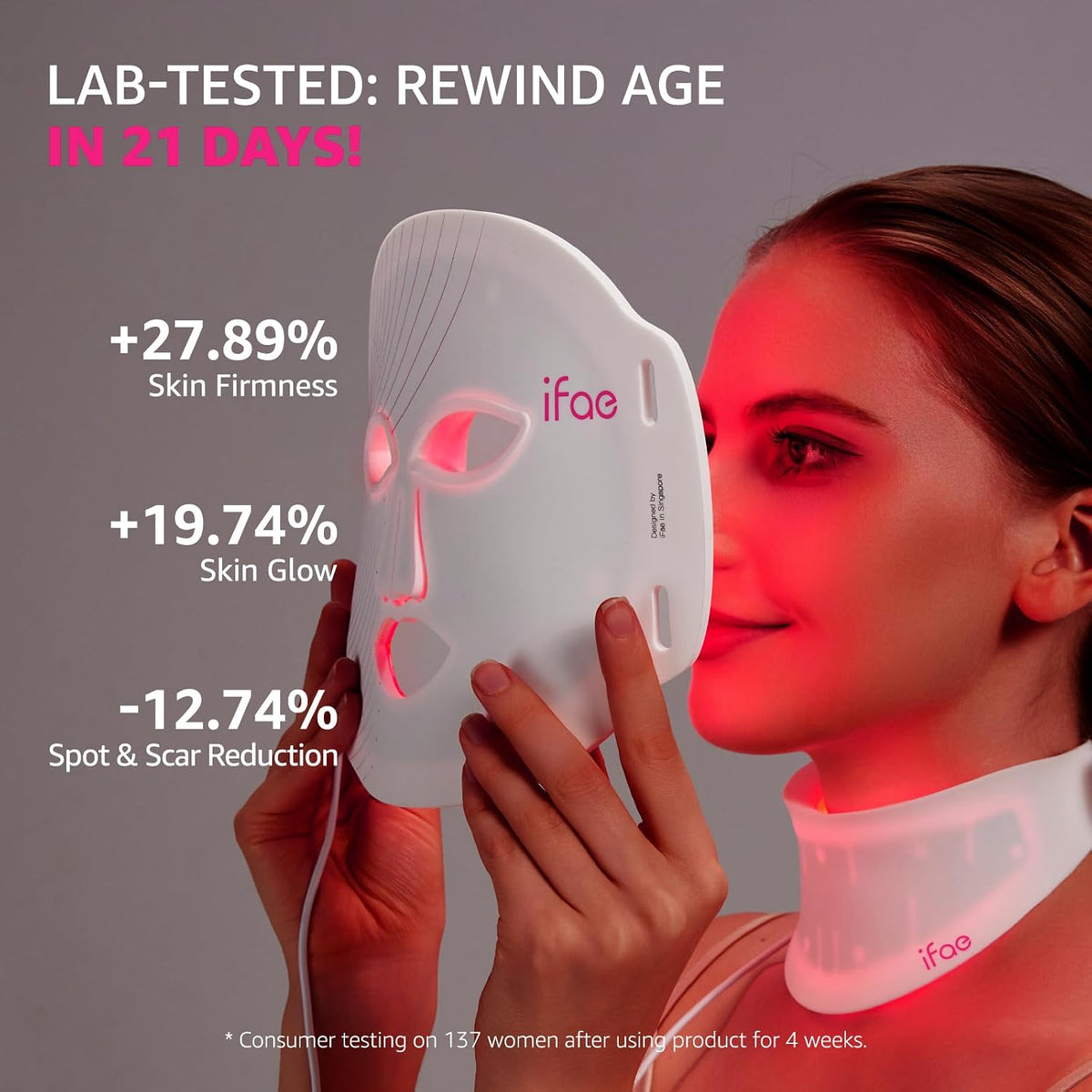 Red Light Therapy Mask for Face and Neck with 396 LEDs