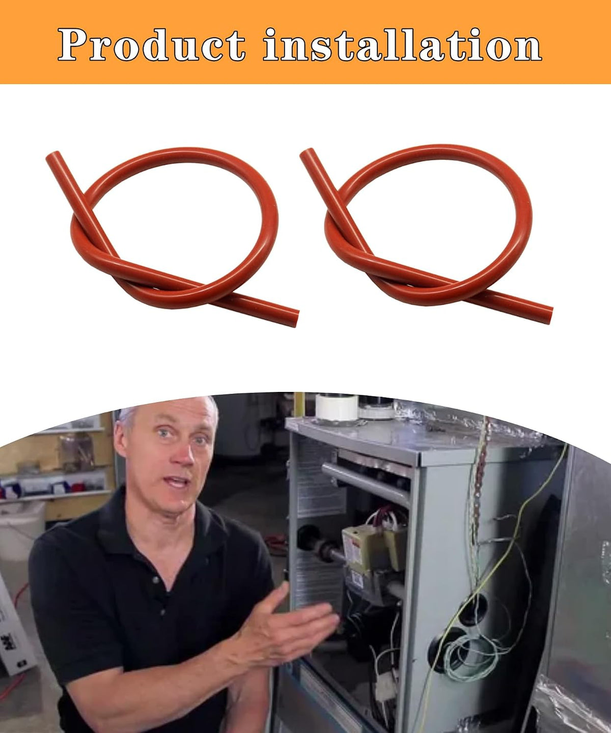 2 pcs 79-21491-83 Furnace Pressure Switch Hose 3/16 I.D. X 18" High Temp Silicone Tubing, Fits For Rheem Goodman Ruud Weatherking HVAC Systems