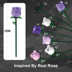 Pink & Purple Roses Flower Bouquet Building Set
