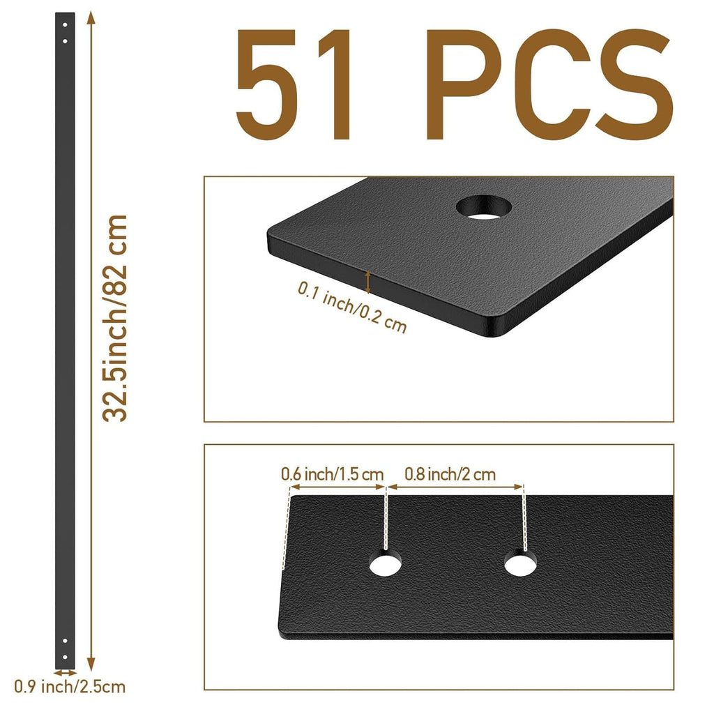 51 Pack Deck Balusters, 32.25"X1",Flat Baluster with Screws