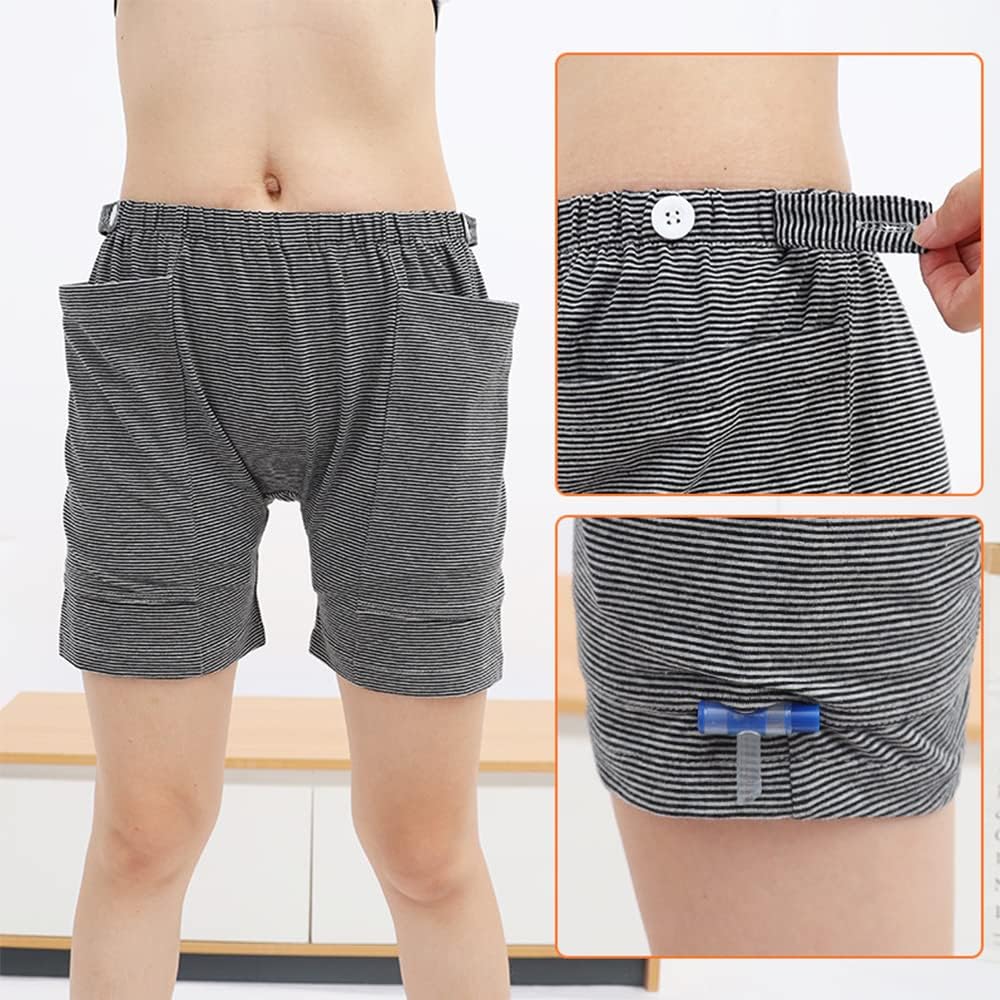 Urine Bag Pants, Incontinence Care Trousers Catheter Underwear for Elderly, Urinate Drainage Bag Pants Abdominal