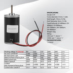 24V 5000RPM DC Motor, Metal Gear Pure Copper Coil