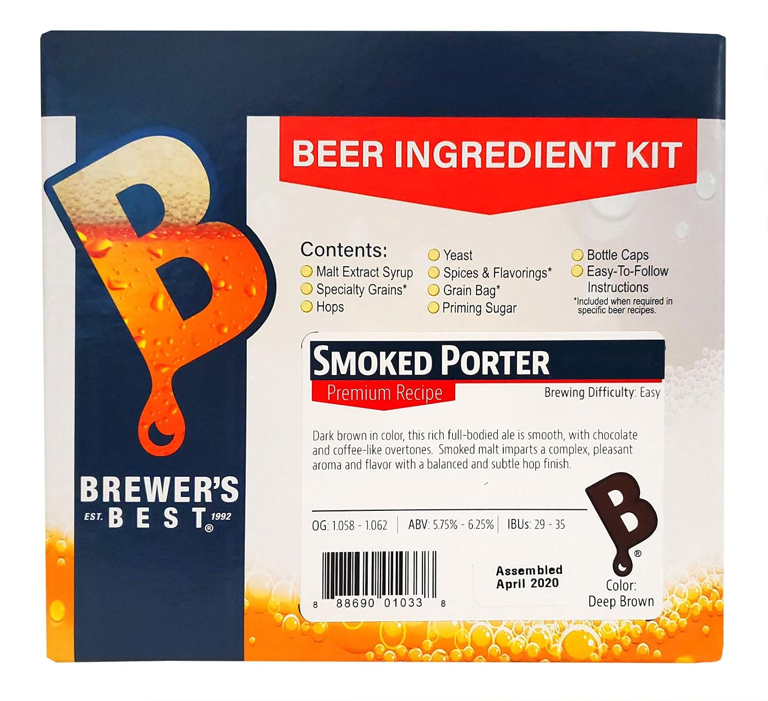 1033 - Home Brew Beer Ingredient Kit (5 gallon), (Smoked Porter) Brown