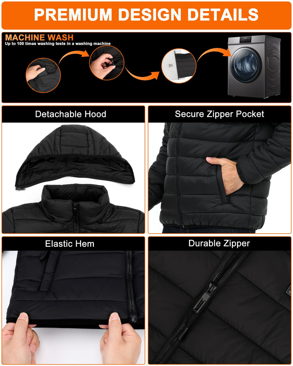 Heated Jackets for Men with Battery Pack, Electric Warm Down Coat