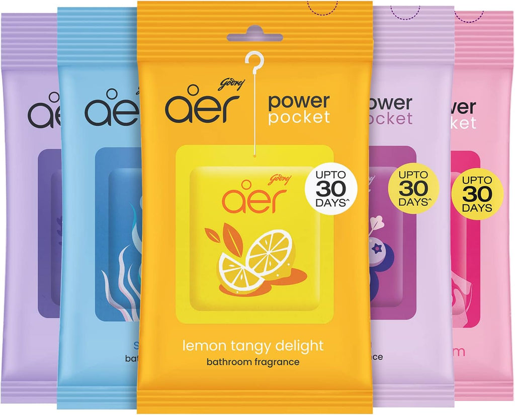 AER Power Pocket Assorted Solid Gel Air Freshener, Pack of 5