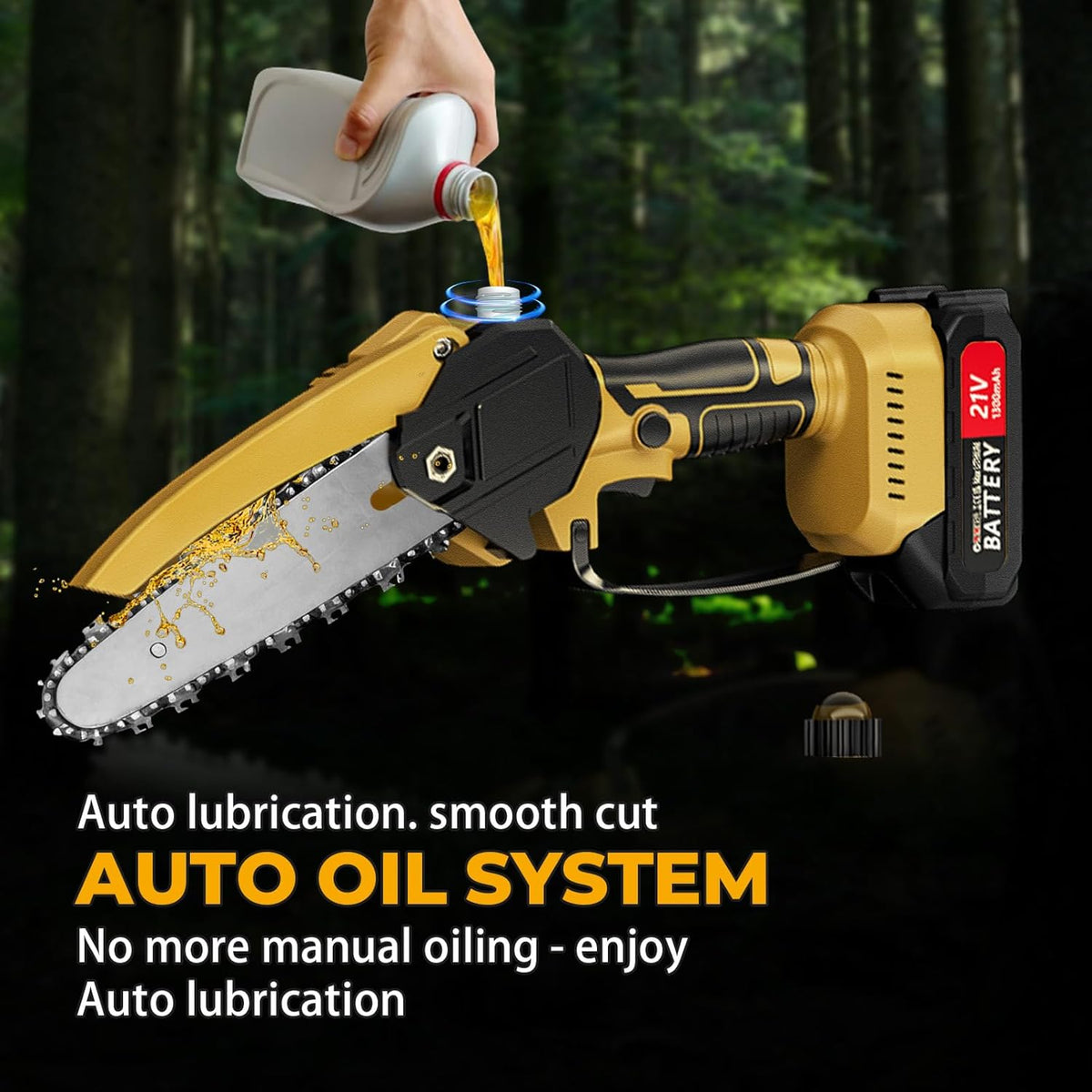 2-in-1 Cordless Pole Saw & Mini Chainsaw, 6-Inch Battery Powered Tree Trimmer with 4.4ft Extension Pole, 2 Batteries