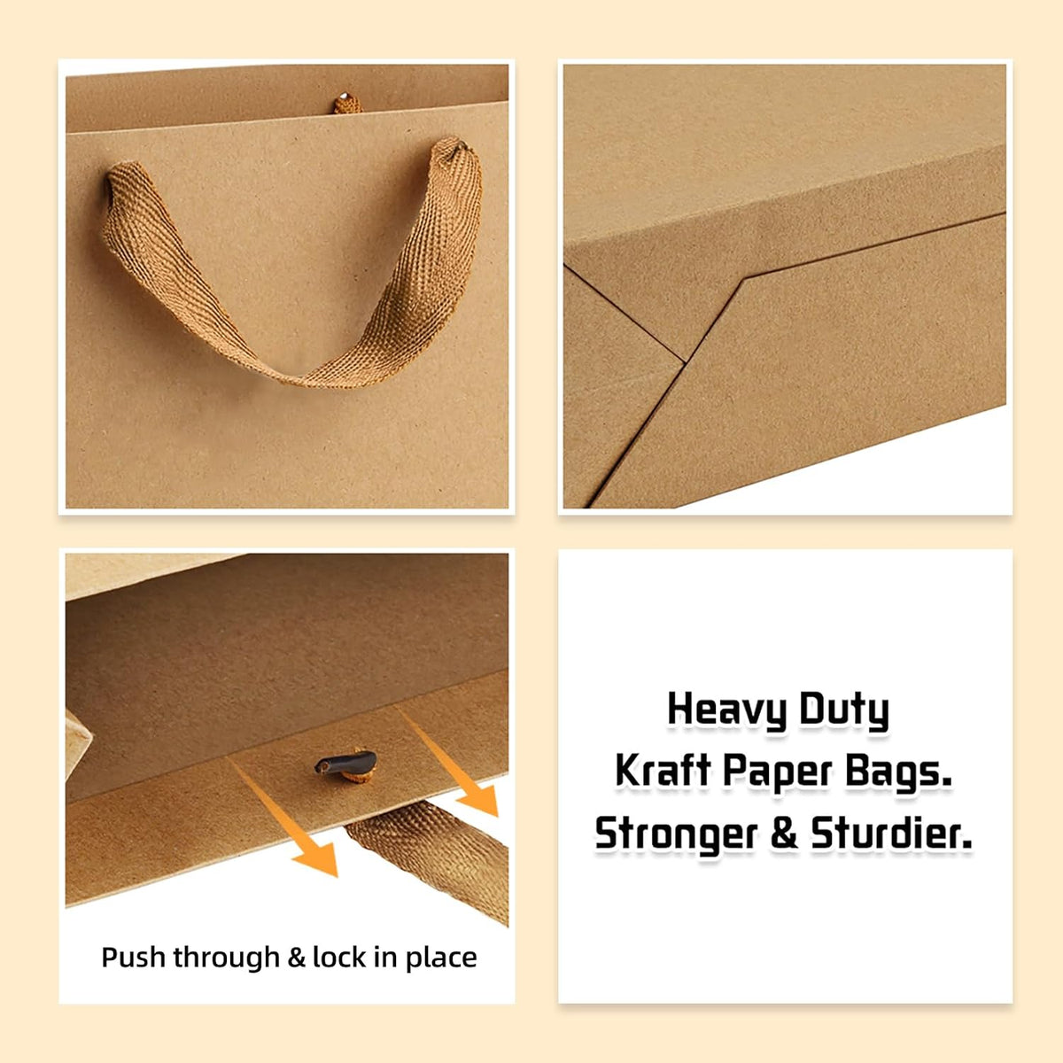 Brown Gift Bags with Handles 16x6x16 Inch Extra Large 24 Pack XL
