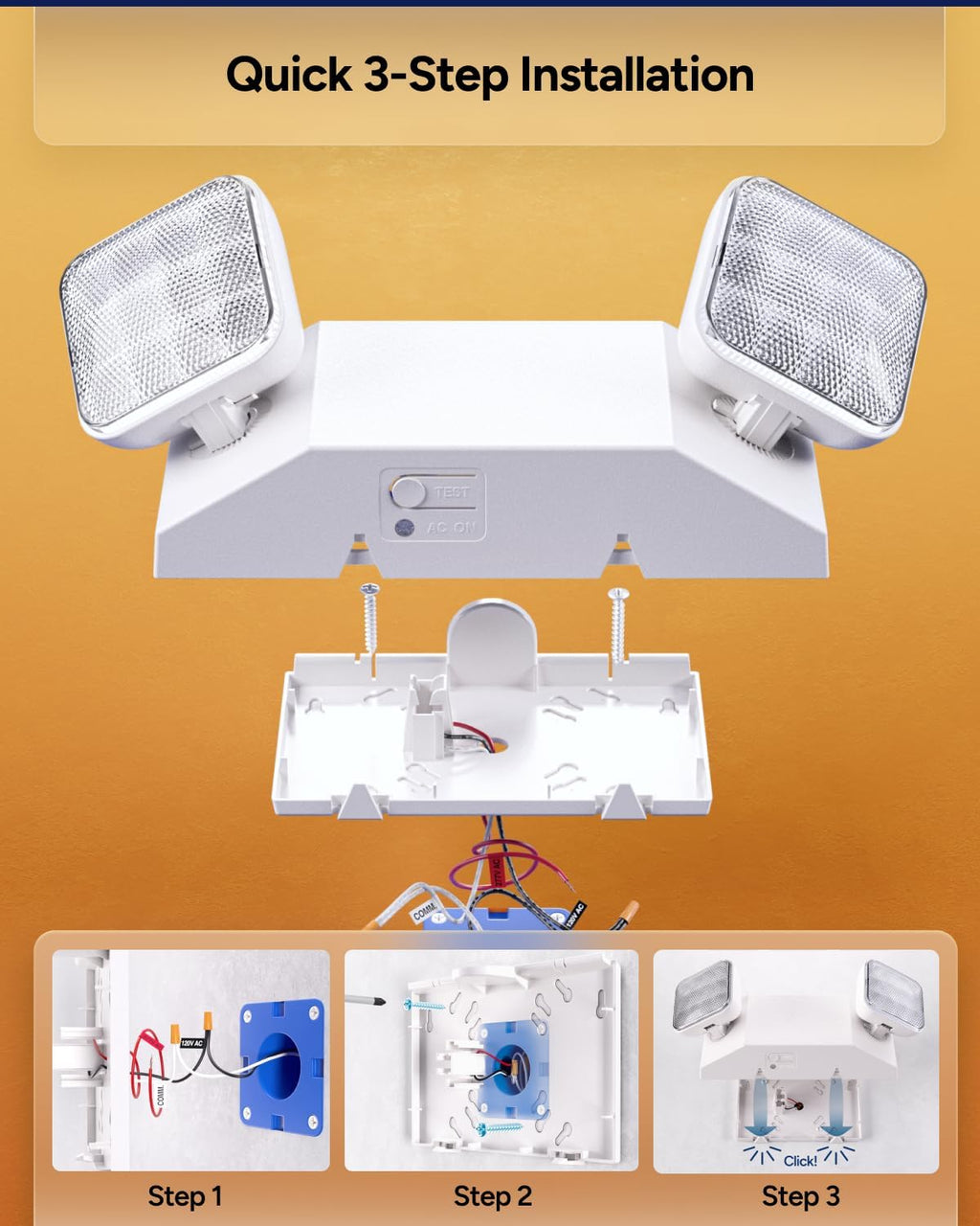 Sunco 6 Pack LED Emergency Lights for Outages, 90 Minute Backup Battery
