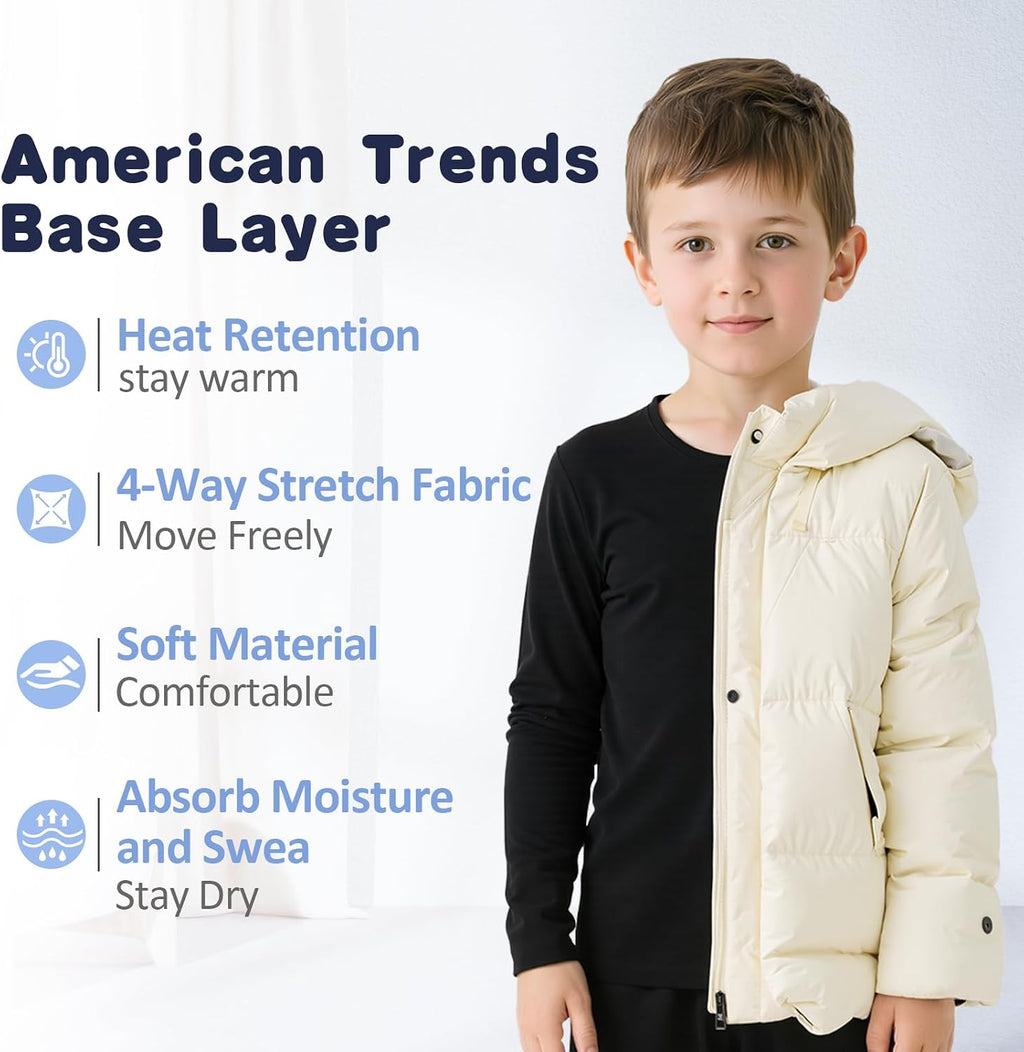 Thermal Underwear for Kids Toddler Winter Base Layer Long Johns Sets for Girls Boys