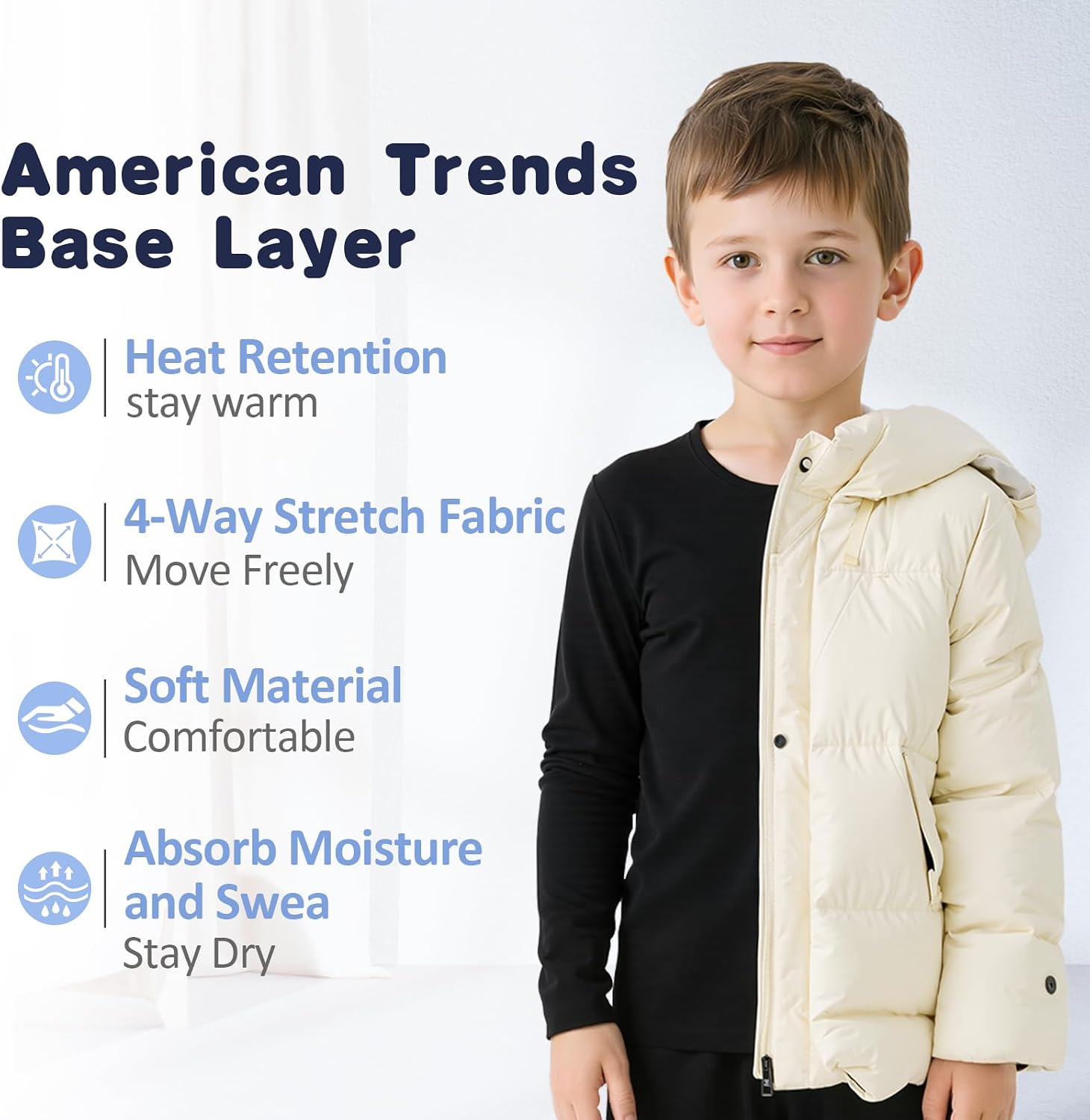 Thermal Underwear for Kids Toddler Winter Base Layer Long Johns Sets for Girls Boys