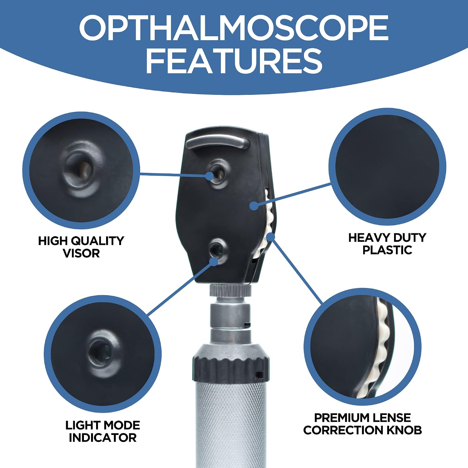 Otoscope Oph Diagnostic Set - 36 Piece Medical and Nursing Student Otoscope/Opthalmoscope Diagnostic Kit - with