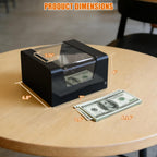 Steel Locking Tip Box - Heavy Duty Secure Tip Jar with Combination Cable Lock - Use for Collecting Donation