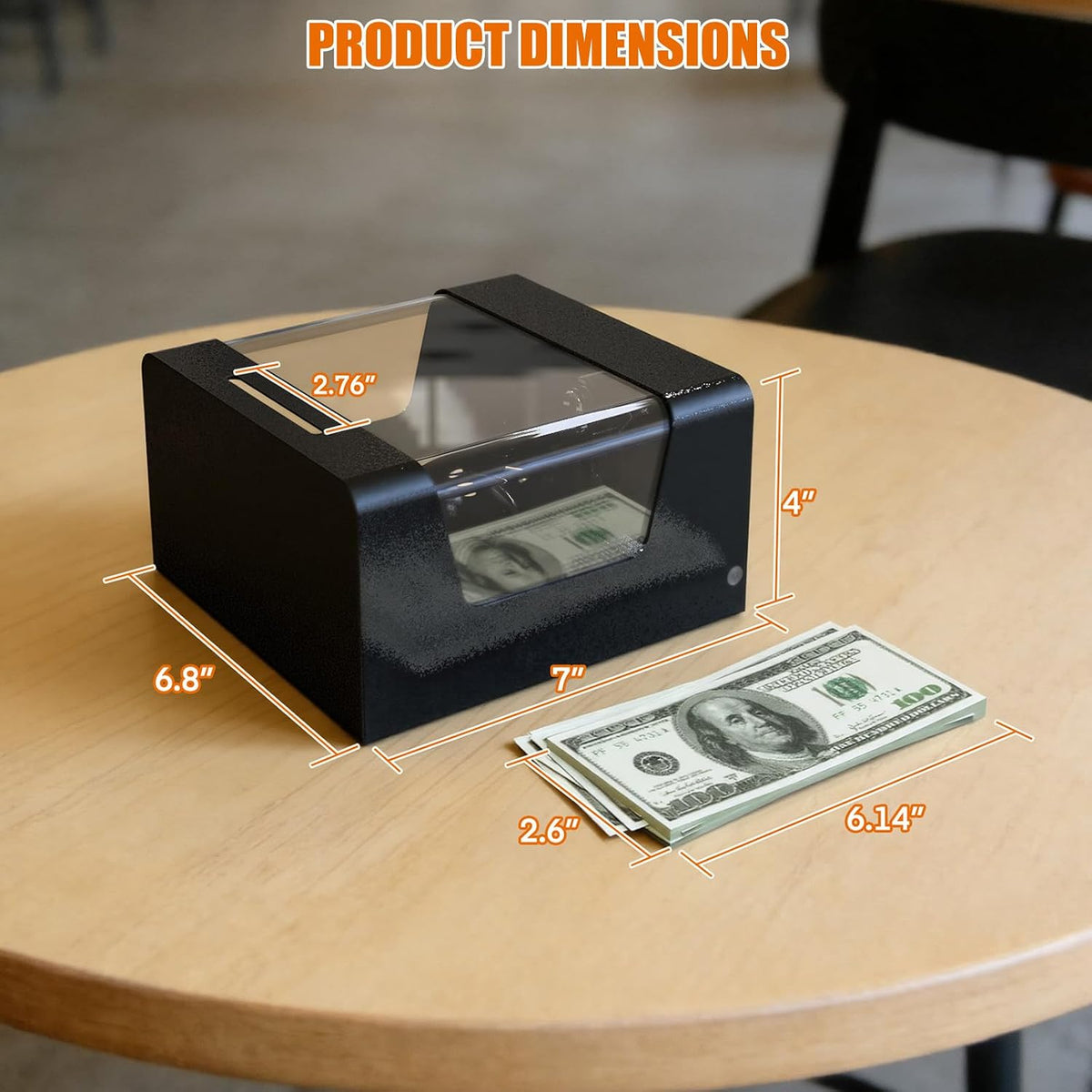 Steel Locking Tip Box - Heavy Duty Secure Tip Jar with Combination Cable Lock - Use for Collecting Donation