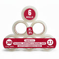 Clear Packing Tape - 60 Yards Per Roll (Pack of 6 Rolls) - Stronger & Thicker 2.7mil, Heavy Duty Adhesive Industrial