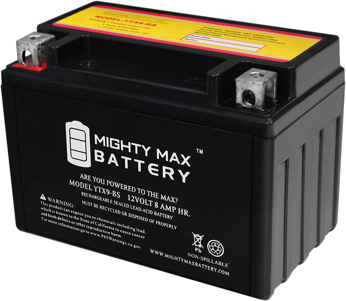 Mighty Max Battery YTX9-BS Replacement for Suzuki GSXR 600 750 750 Katana RF900 S ZS/ GTX9