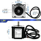 RICHCNC Nema 23 CNC Stepper Motor 184oz.in/1.3Nm Bipolar 3.0A CNC Mill Lathe Router 57x57x56mm