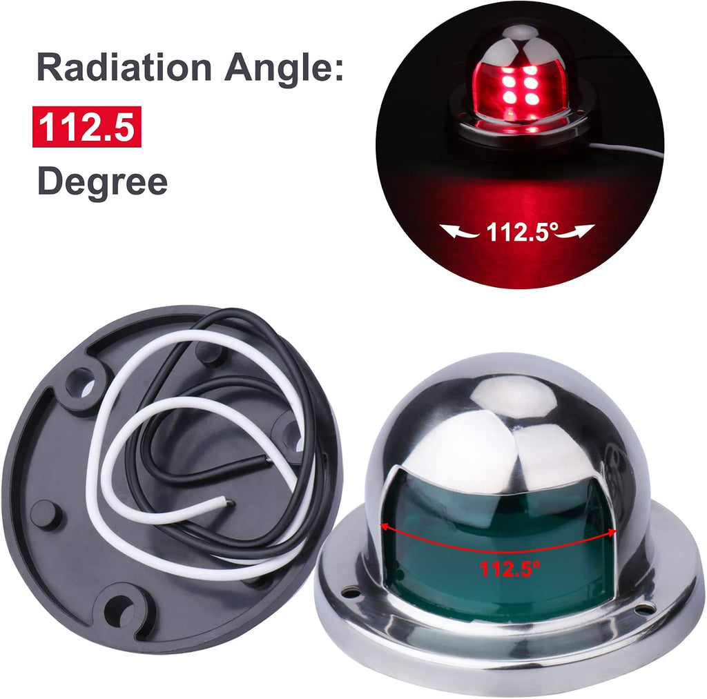 Boat Navigation Lights, Stainless Steel Led Bow Light for Pontoon and Small Boat (One Pair,Silver)