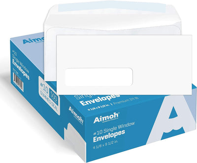 #10 Window Envelopes, Gummed Closure Envelopes 10, 500 Ct