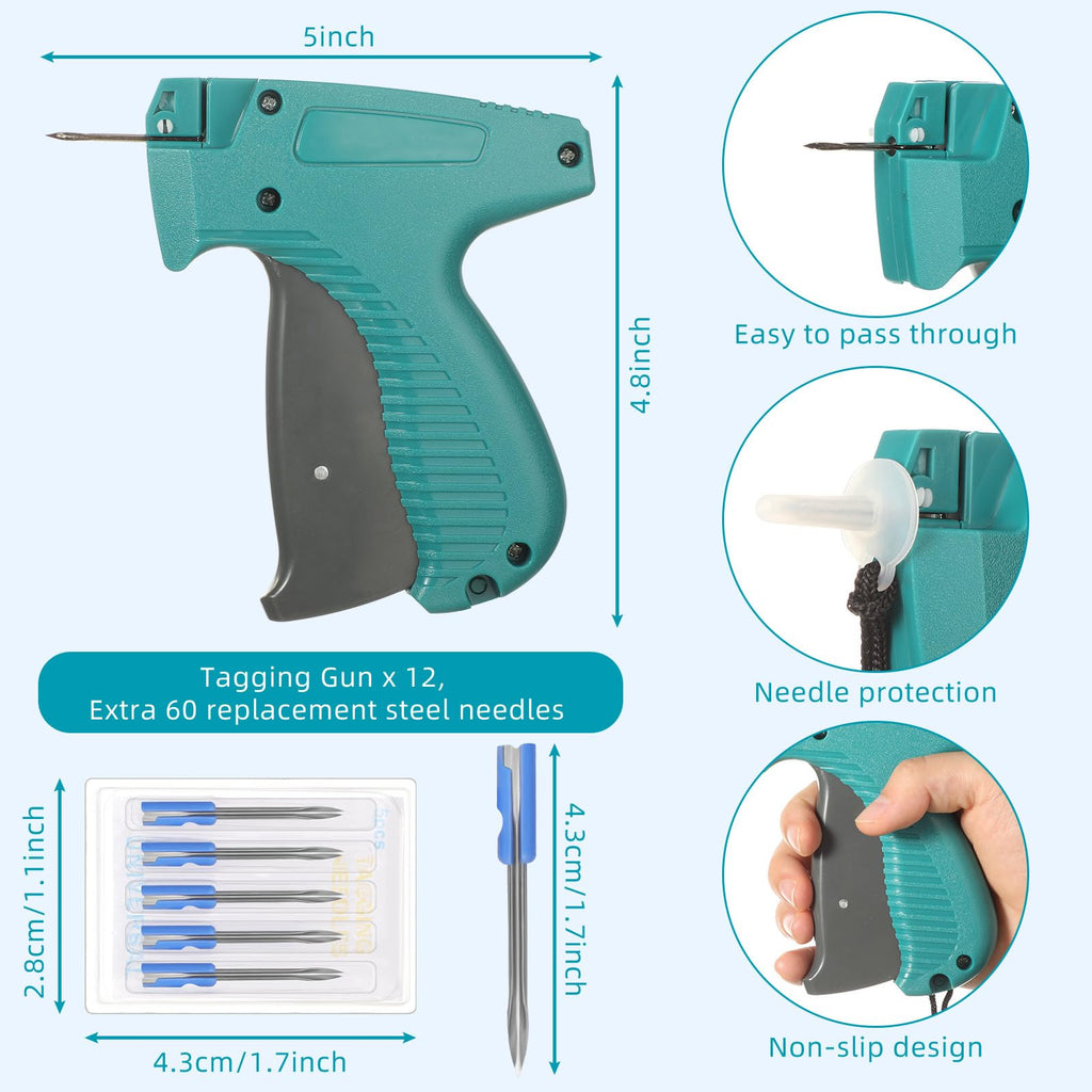 2 Ppcs Tagging Gun for Clothing with Steel Needles