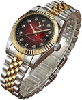 Mens Fashion Luxury Stainless Steel Calendar Rhinestone Waterproof Sports Women Unisex Quartz Watch