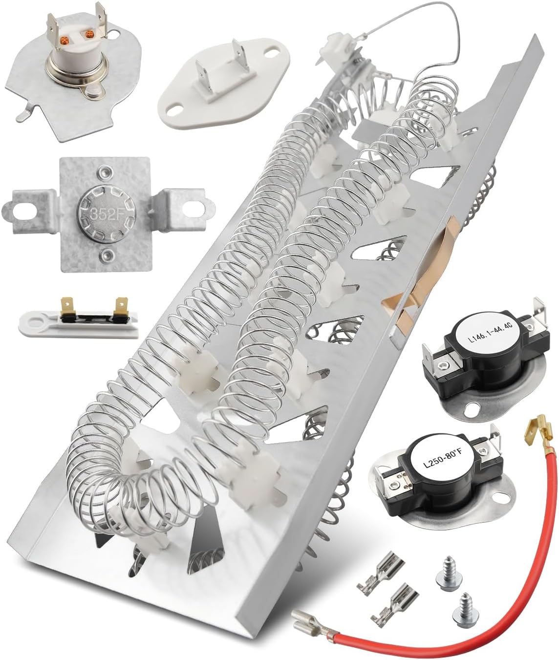 Dryer Heating Element Kit Compatible With Whirlpool WED6620HC1 WED6620HW1 WED7120HW1 WED7120HW0 WED7500GW0 WED7500GC0 WED75HEFW1 WED8127LC1 WED8127LW1 WED5700AC1 WED5605MW0 WED5550XW0
