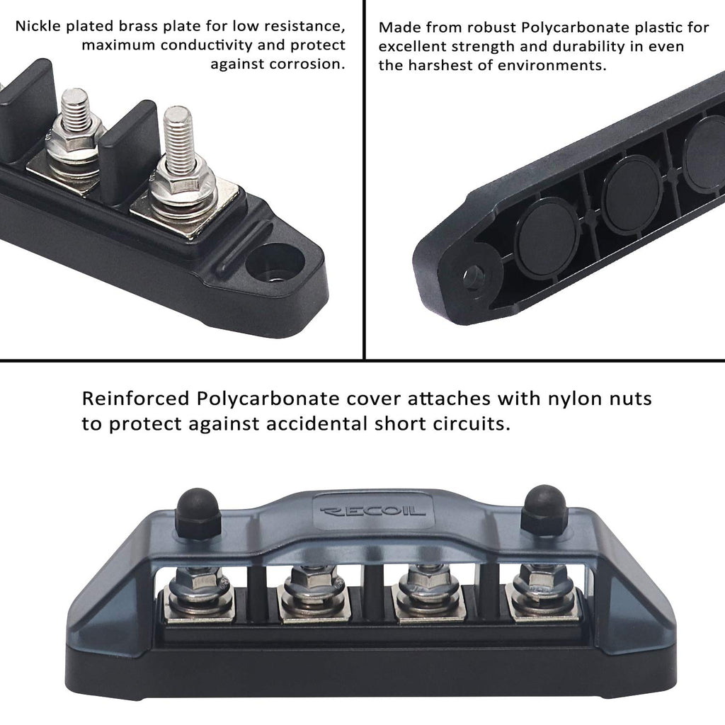 Recoil BBSPG4 4 Position Bus Bar Terminals Power Distribution Block