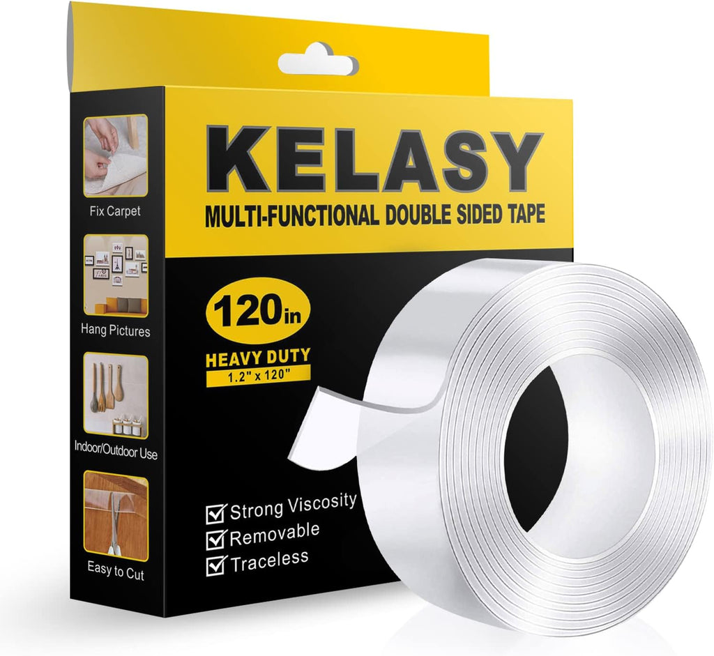 Nano Double Sided Tape Heavy Duty,Strong Sticky Mounting Tape 120IN