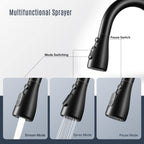 High-Arc Kitchen Faucets with Pull Down Sprayer, Matte Black