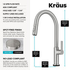 Oletto Touch Kitchen Faucet w/Pull Down Sprayer, Spot-Free Stainless
