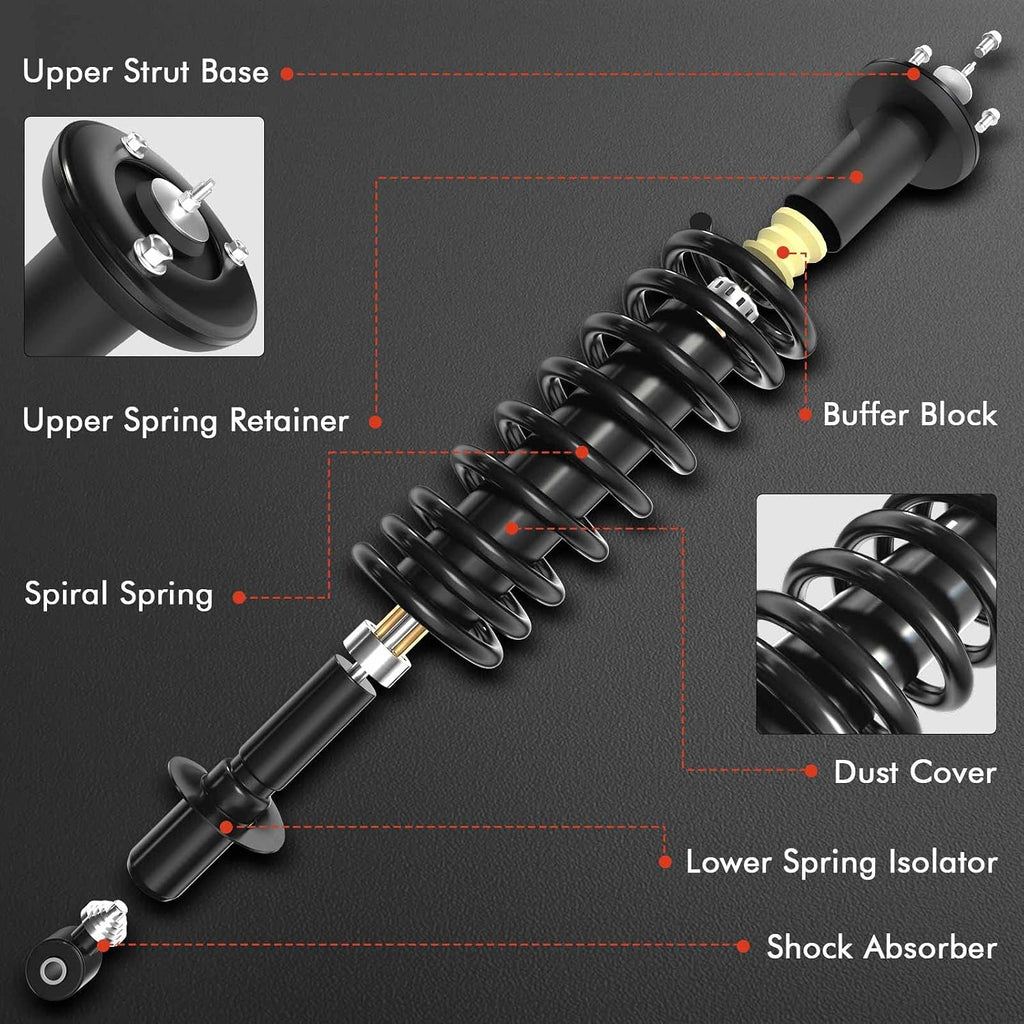 A-Premium Rear Shocks Compatible with Jeep & Dodge