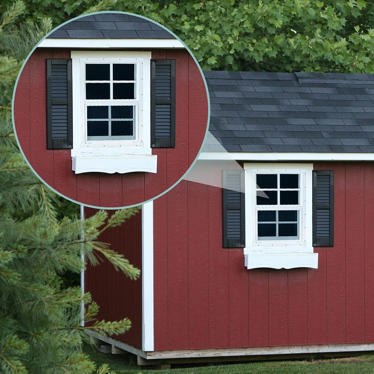 2 Pack 14'' x 21'' Shed Window White, Sliding Glass with Screen