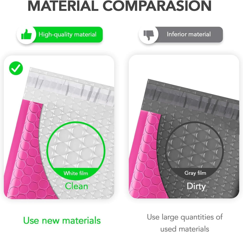 Bubble Mailers 6x10" 100 Pack Pink Thick Padded Envelopes