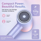 Foldable Ionic Hair Dryer with Diffuser, 1875W, Pink Blue