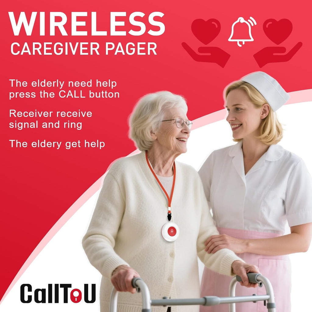 Caregiver Pager Wireless Call Button Nurse Alert System Home Care