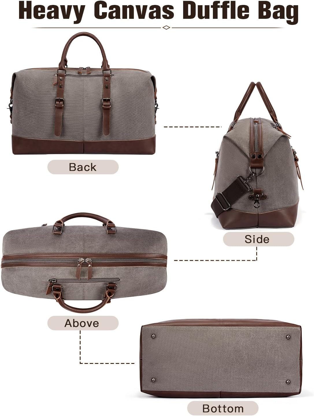 Personalized Canvas Duffle Bag Travel for Mens Road Trip Summer Camping Traveler Gifts, Airline Carry on Weekender