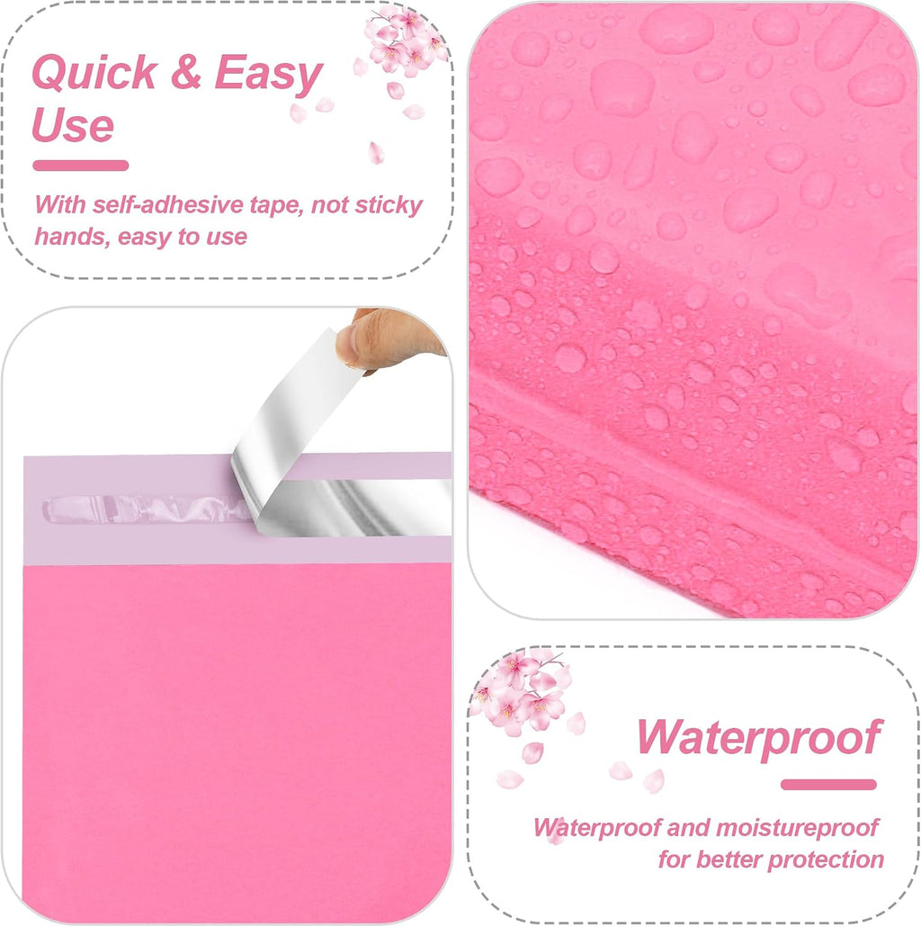 Thank You Poly Mailers 10x13 Inch, 100 PCS, Pink