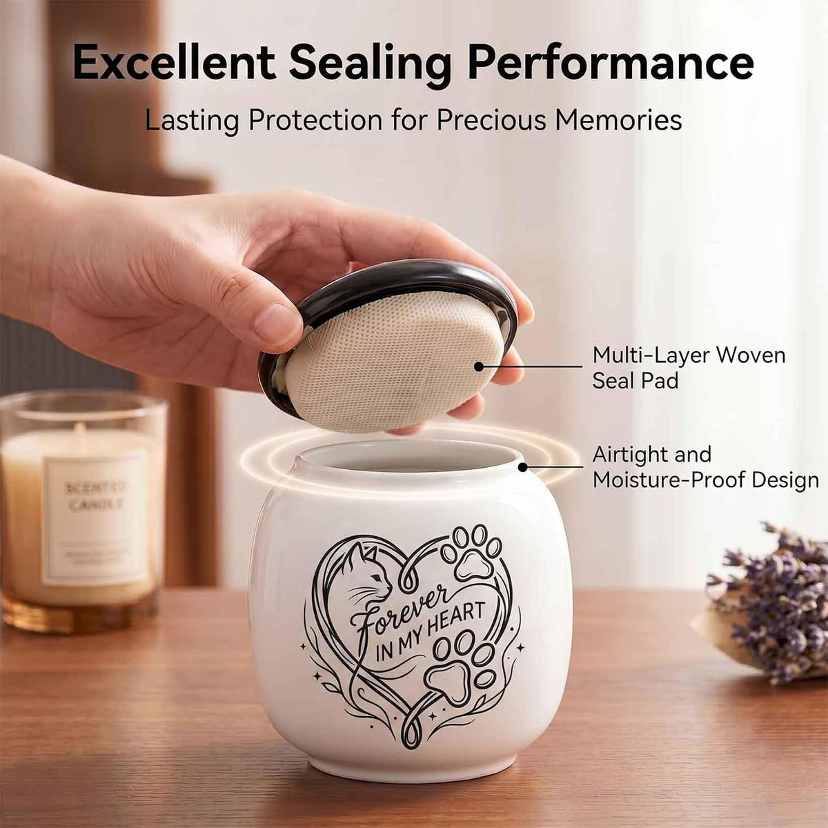 Cat Urn for Ashes, Pet Memorial Keepsake Cremation Urn