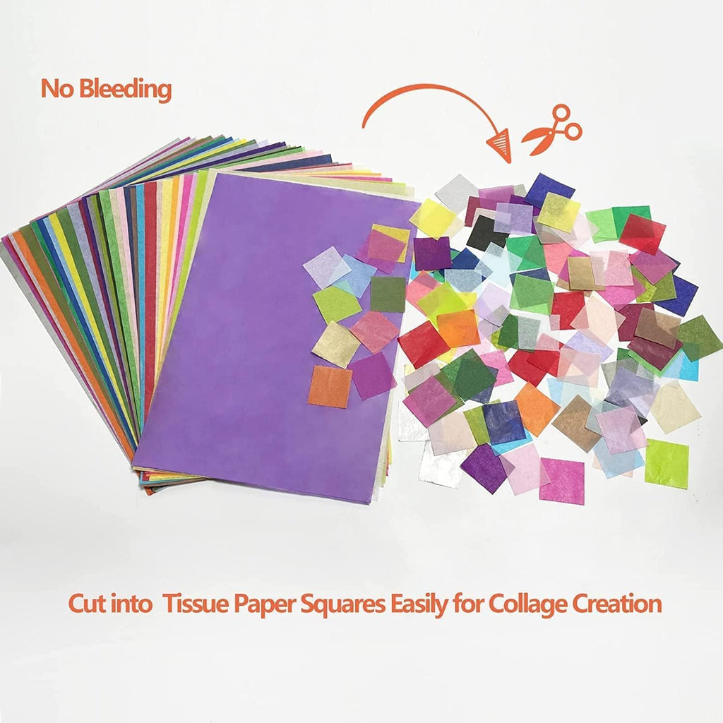 500 Sheets 50 Colors Tissue Paper Bulk for Craft 11.5x8 Inch