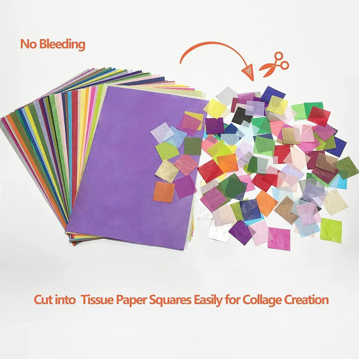 500 Sheets 50 Colors Tissue Paper Bulk for Craft 11.5x8 Inch