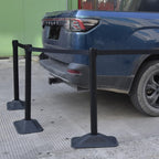 4-Pack Crowd Control Stanchion Set with 10Ft Retractable Belt