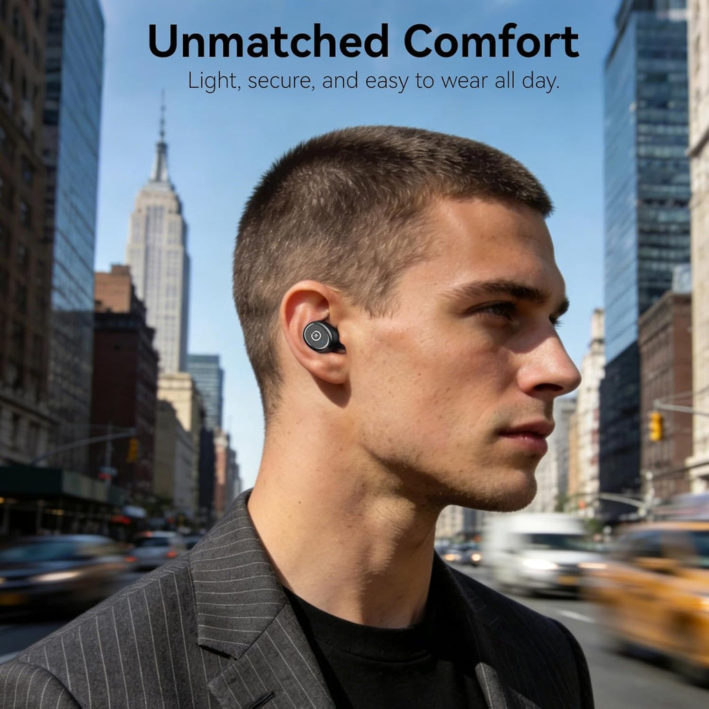 T10 Wireless Earbuds Bluetooth 5.3 Headphones, App Customize EQ, Ergonomic Design, 55H Playtime, Wireless Charging