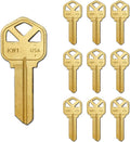 Kwikset Key Blanks in Premium Brass Quality | KW1 Uncut Blank Keys for Home and Professional Use | Pack of 10 Keys