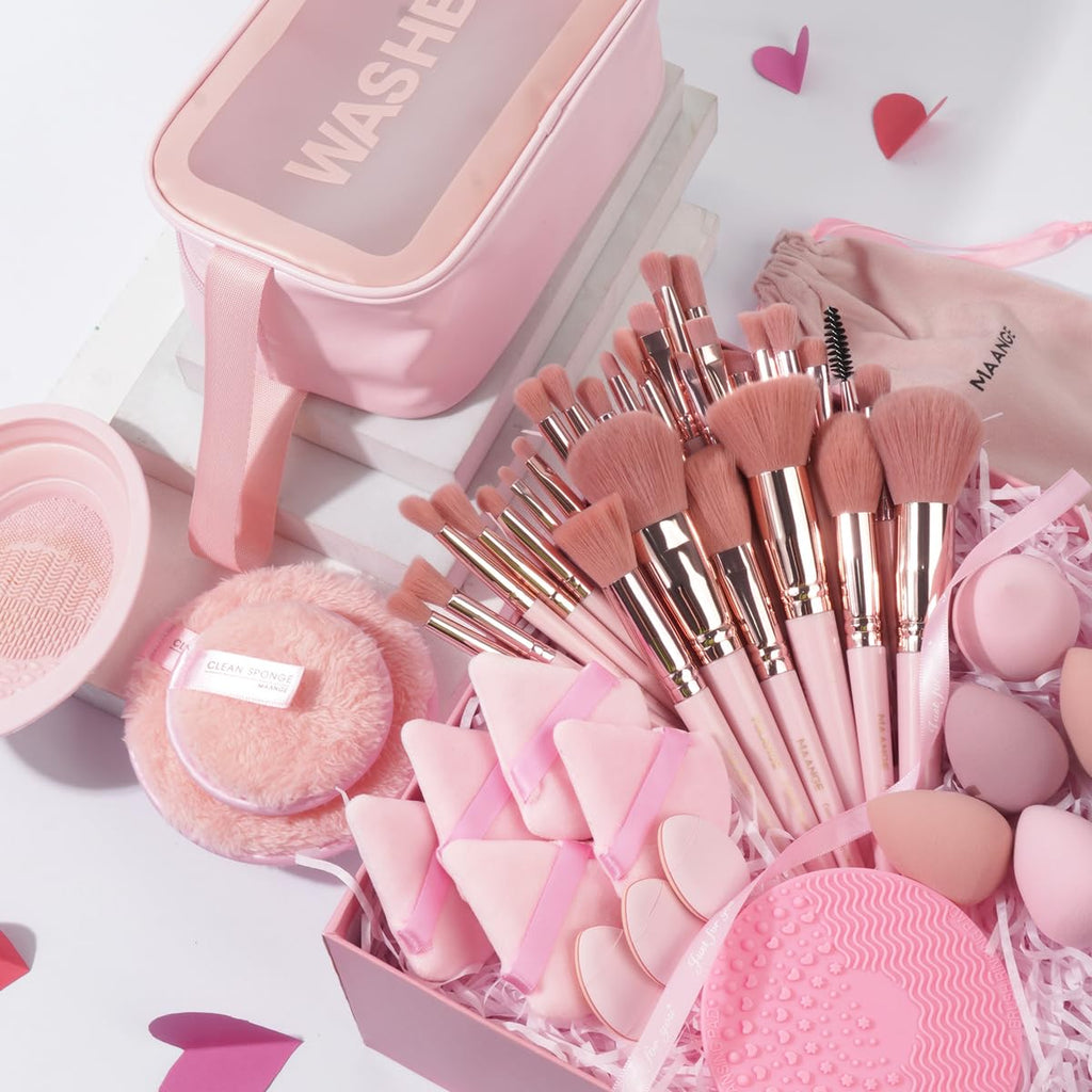 Makeup Brush Set 49 Pcs Makeup Tool Set Premium Synthetic Foundation Powder Concealers Eye shadows Blush Makeup